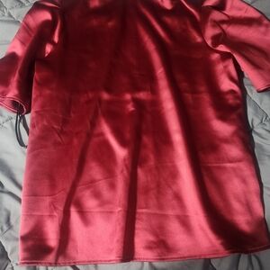 Woman's Red Satin Shirt